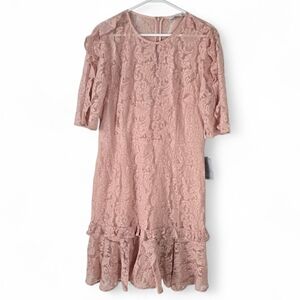 NWT Cooper St Rose Cloud Lace Sheath Dress 12 Ruffles Party Wedding